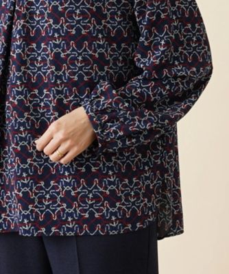 シフォンプリントブラウス