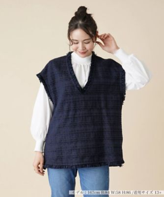 ＜Leilian plus house (Women/大きいサイズ)＞ツイードベスト