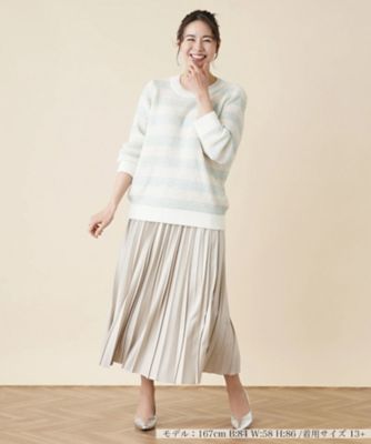 ボーダークルーネックニット | Leilian plus house (Women