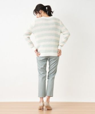 ボーダークルーネックニット | Leilian plus house (Women