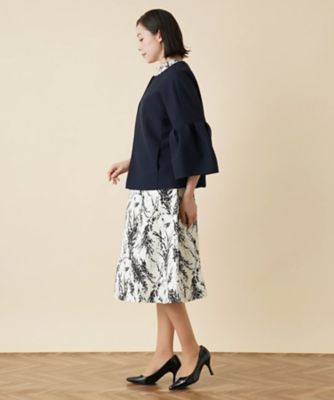 美品 レリアン プラスハウス ノーカラーライトジャケット 大きいサイズ ノーカラージャケット【BOURGE】 | Leilian plus house