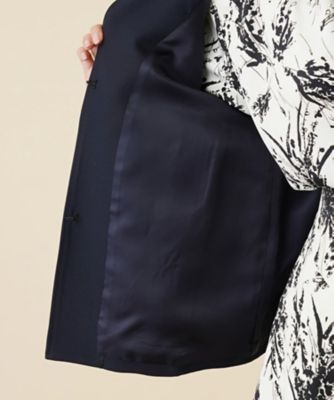 レリアン Leilian ノーカラーブラウス【ROCHAS Premiere】 （ネイビー） 店舗人気】バンドカラーブラウス【ROCHAS