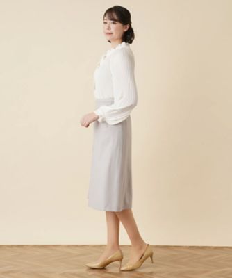 ミディ丈タックスカート【ＲＯＣＨＡＳ　Ｐｒｅｍｉｅｒｅ】