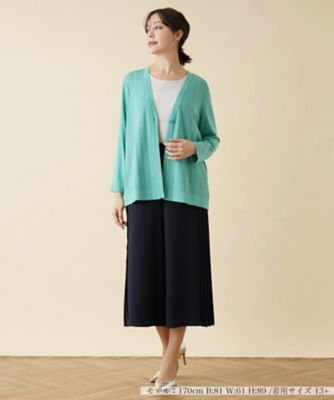 Leilian / レリアン 柄編みVネックカーディガン【ROCHAS Premiere】 レリアン Leilian 柄編みVネックカーディガン【ROCHAS Premiere