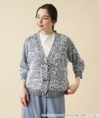 ＜Leilian plus house (Women/大きいサイズ)＞ミックスニットカーディガン