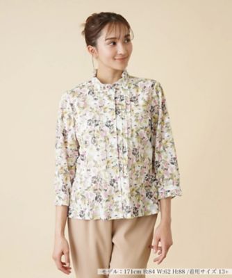 ＜Leilian plus house (Women/大きいサイズ)＞フラワー柄ハイネックブラウス
