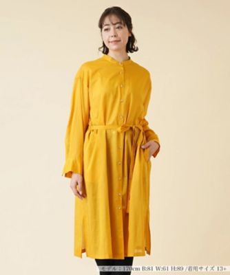 【SALE】【送料無料】Leilian plus house (Women/大きいサイズ)/レリアン プラスハウス 洗えるシャツワンピース【my perfect wardrobe】163ライトオレンジ トップス【三越伊勢丹/公式】