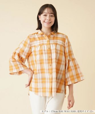 ＜Leilian plus house (Women/大きいサイズ)＞チェックチュニックブラウス