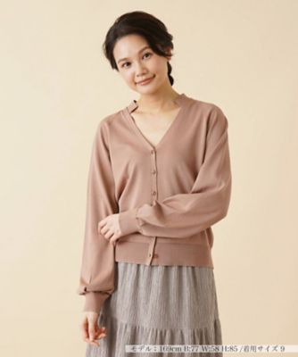 【SALE】【送料無料】Leilian plus house (Women/大きいサイズ)/レリアン プラスハウス ニットカーディガン【Leilian:EZUMI】585オレンジ系 トップス【三越伊勢丹/公式】