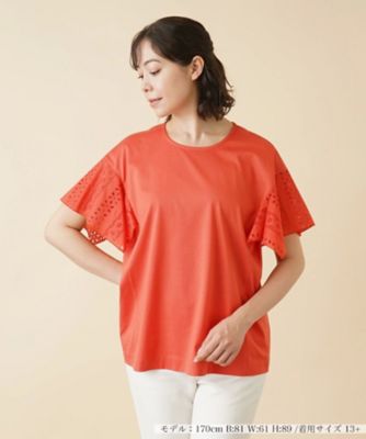 ＜Leilian plus house (Women/大きいサイズ)＞レーススリーブカットソー【プラス企画】