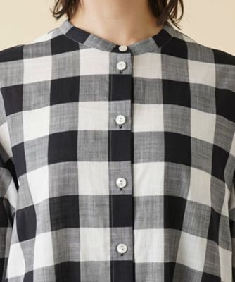 未使用級 24年♡レリアン プラスハウス チュニック チェック 13+ シルク混 チェック柄チュニックシャツ【プラス企画】 | Leilian plus