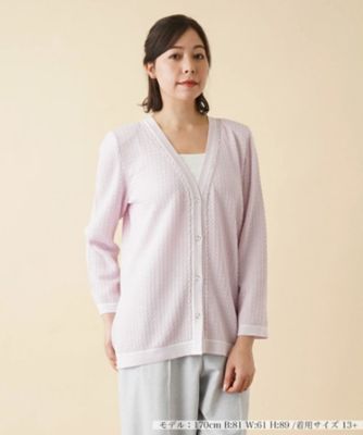 ＜Leilian plus house (Women/大きいサイズ)＞刺繍Ｖネックカーディガン