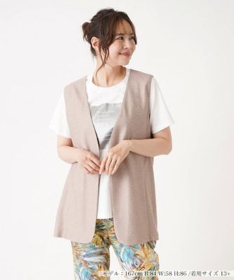 ＜Leilian plus house (Women/大きいサイズ)＞ロングベスト【ＲＯＣＨＡＳ　Ｐｒｅｍｉｅｒｅ】