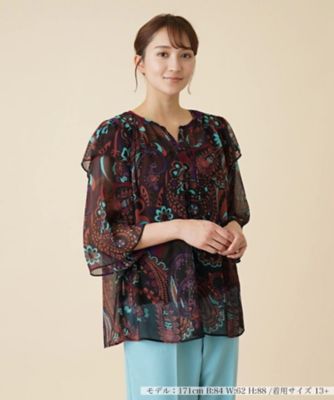 ＜Leilian plus house (Women/大きいサイズ)＞楊柳ペイズリーブラウス【ＥＲＩＣＡ】