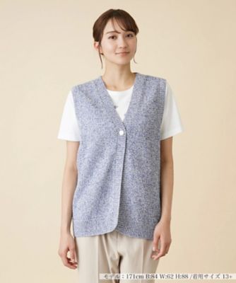 ＜Leilian plus house (Women/大きいサイズ)＞透かし編みニットベスト