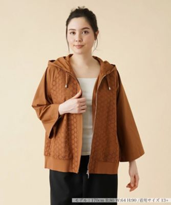 ＜Leilian plus house (Women/大きいサイズ)＞レース切替フーデッドジャケット