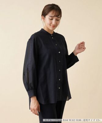 ＜Leilian plus house (Women/大きいサイズ)＞シアーバンドカラーブラウス