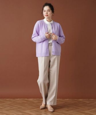 Leilian PLUS HOUSE / レリアンプラスハウス カシミヤクルーネックカーディガン カシミヤクルーネックカーディガン|レリアン プラスハウス