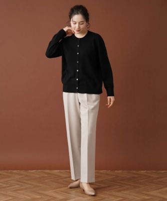 Leilian PLUS HOUSE / レリアンプラスハウス カシミヤクルーネックカーディガン カシミヤクルーネックカーディガン | Leilian plus house (Women