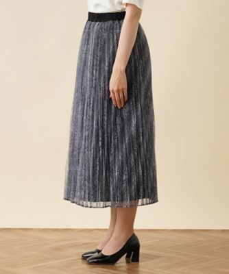 パイソン柄プリーツロングスカート【プラス企画】