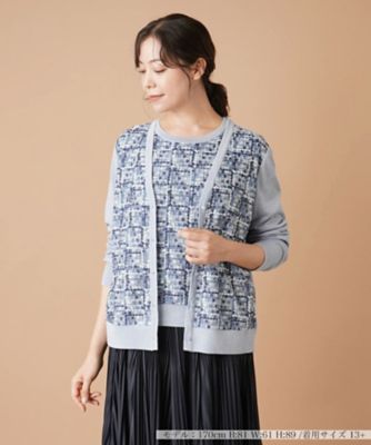 ＜Leilian plus house (Women/大きいサイズ)＞エンブロイダリーカーディガン