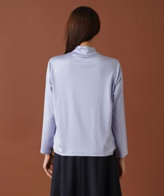 ストレッチシルクハイネックカットソー
