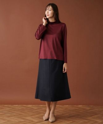 ストレッチシルクハイネックカットソー