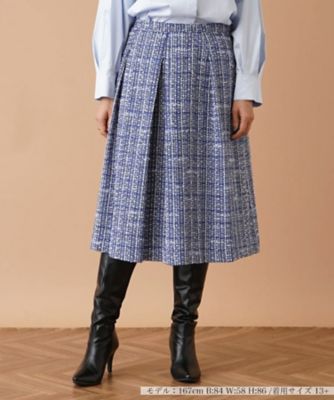 ＜Leilian plus house (Women/大きいサイズ)＞ファンシーツイードタックフレアスカート