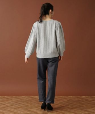編み柄バルーンスリーブニット