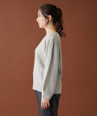 編み柄バルーンスリーブニット