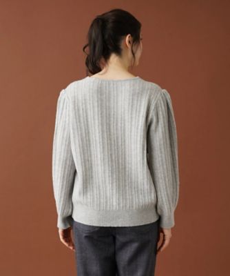 編み柄バルーンスリーブニット