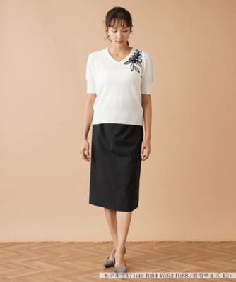 Leilian PLUS HOUSE / レリアンプラスハウス Vネックセーター ブラウス【Leilian WHITE LABEL】 | Leilian