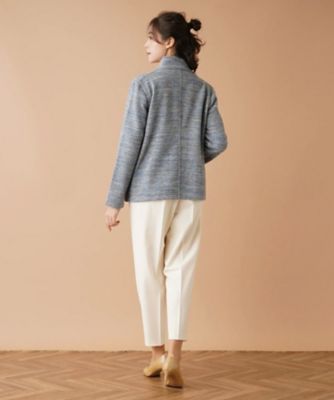 【人気沸騰】 Leilian | スタンドカラーニットジャケット plus (Women house ジャケット・アウター