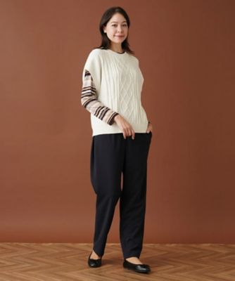 ケーブル編みニットベスト【ＲＯＣＨＡＳ　Ｐｒｅｍｉｅｒｅ】