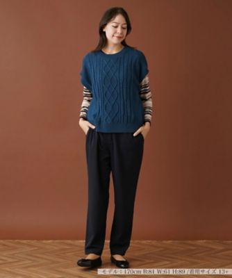 ケーブル編みニットベスト【ＲＯＣＨＡＳ　Ｐｒｅｍｉｅｒｅ】