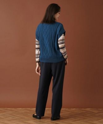 ケーブル編みニットベスト【ＲＯＣＨＡＳ　Ｐｒｅｍｉｅｒｅ】