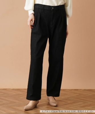＜Leilian plus house (Women/大きいサイズ)＞ツータックジーンズ【Ｌ　ＪＥＡＮＳ】