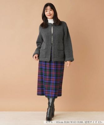 ノーカラーニットジャケット【ｍｙ　ｐｅｒｆｅｃｔ　ｗａｒｄｒｏｂｅ】
