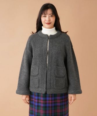 ノーカラーニットジャケット【ｍｙ　ｐｅｒｆｅｃｔ　ｗａｒｄｒｏｂｅ】