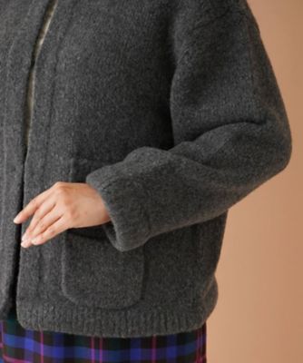 ノーカラーニットジャケット【ｍｙ　ｐｅｒｆｅｃｔ　ｗａｒｄｒｏｂｅ】