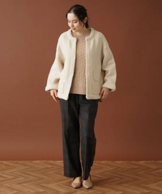 ノーカラーニットジャケット【ｍｙ　ｐｅｒｆｅｃｔ　ｗａｒｄｒｏｂｅ】
