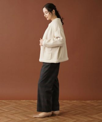 ノーカラーニットジャケット【ｍｙ　ｐｅｒｆｅｃｔ　ｗａｒｄｒｏｂｅ】