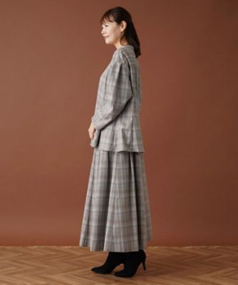 【セットアップ対応商品】チェックペプラムブラウス【Ｌｅｉｌｉａｎ：ＥＺＵＭＩ】