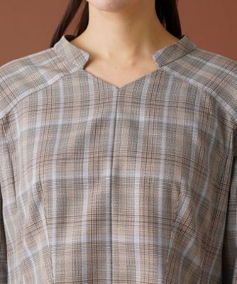 【セットアップ対応商品】チェックペプラムブラウス【Ｌｅｉｌｉａｎ：ＥＺＵＭＩ】