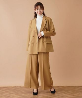 アシンメトリー ウールワイドパンツ アシンメトリーワイドパンツ【Leilian：EZUMI