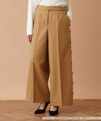 アシンメトリー ウールワイドパンツ アシンメトリーワイドパンツ【Leilian：EZUMI