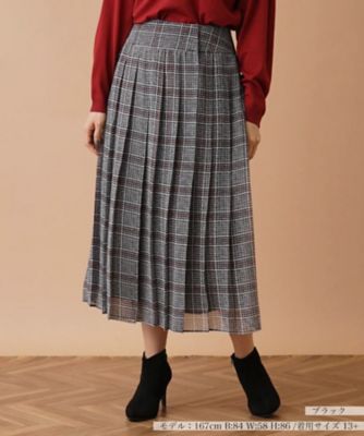 ＜Leilian plus house (Women/大きいサイズ)＞チェックプリーツスカート【ｍｙ　ｐｅｒｆｅｃｔ　ｗａｒｄｒｏｂｅ】