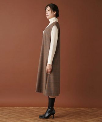 【店舗人気】チェックＶネックジャンパースカート