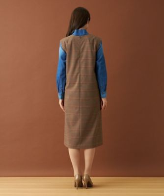 【店舗人気】チェックＶネックジャンパースカート