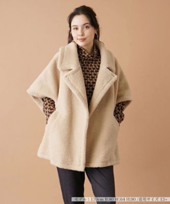 ＜Leilian plus house (Women/大きいサイズ)＞ポンチョ風フェイクファージャケット